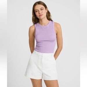 Express Body Contour Seamless Ribbed High Neck Tank